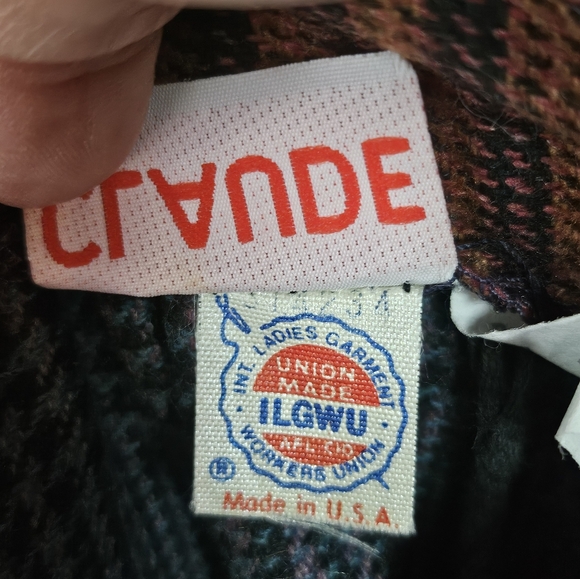 Claude Vintage A-Line Pleated Multicolored Plaid Wool Blend Midi Skirt Size 9/10 - Picture 4 of 7